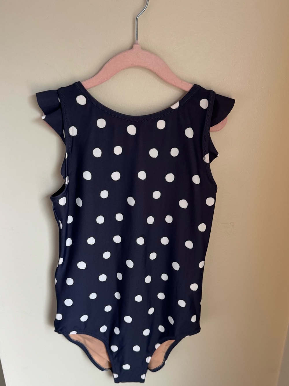 NWT Crewcuts Navy Blue/White Polka Dot Girls One Piece Size 12